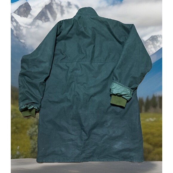 VTG 80s Monsoon Country Cover Scotch Plaid Lined L Barn Coat Jacket Made In UK - Picture 10 of 11